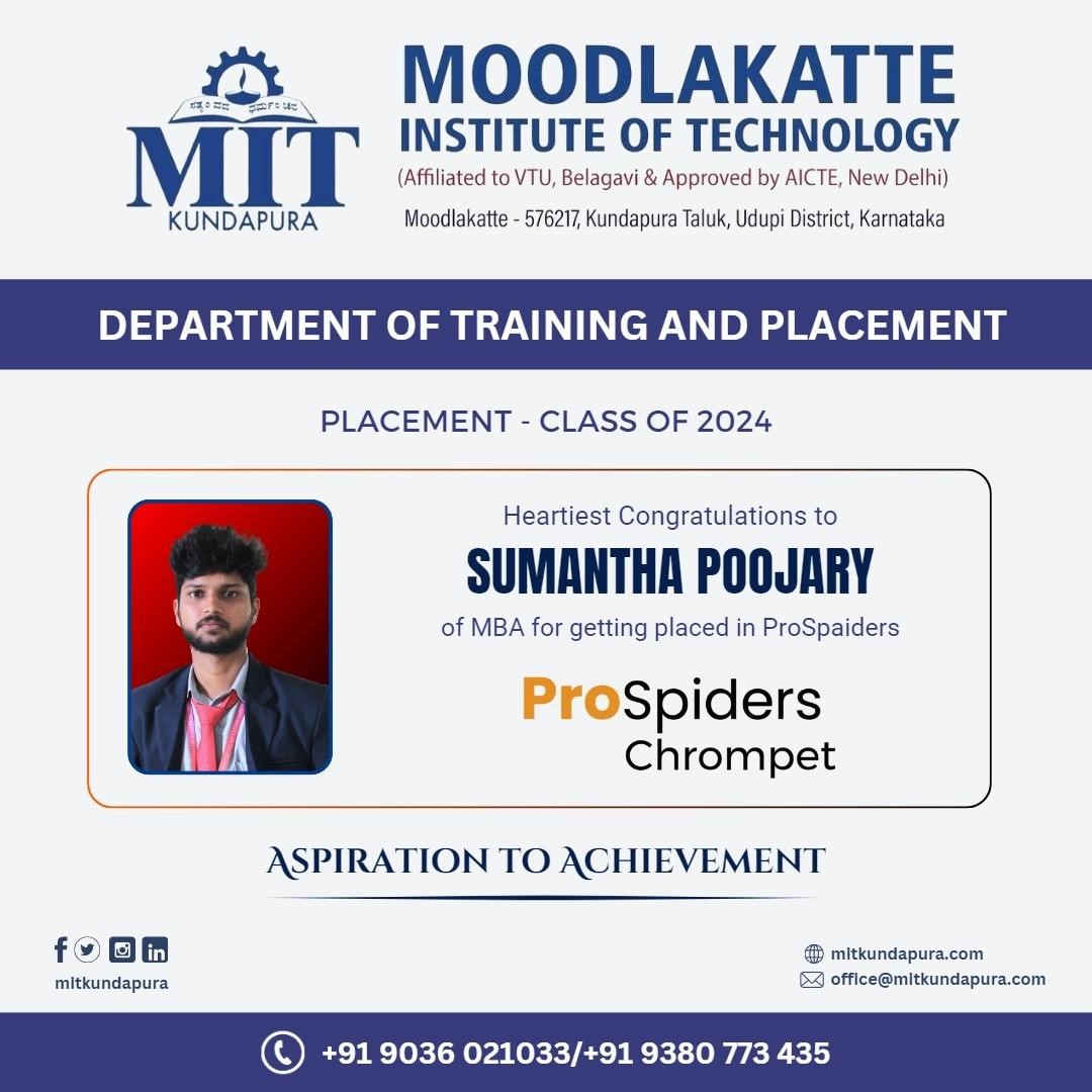 MITK MBA Students placement